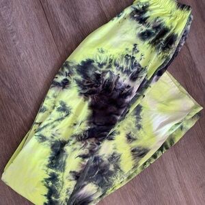 Tie-Dye Flare Pants in Neon and Black